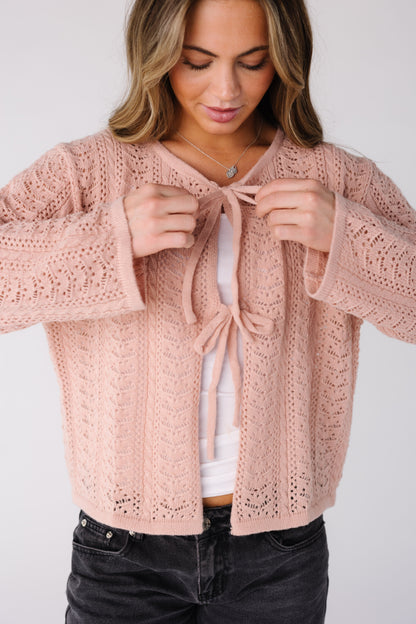 Crocheted Tied Up Cardigan